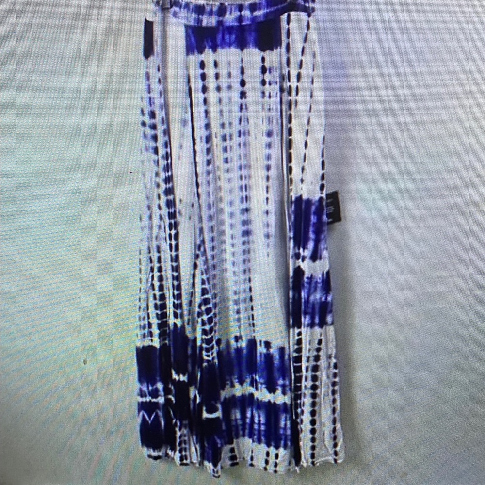 Lulus Women's Shore to Adore Blue Tie-Dye Maxi Skirt Sz S - NWT Coastal Boho